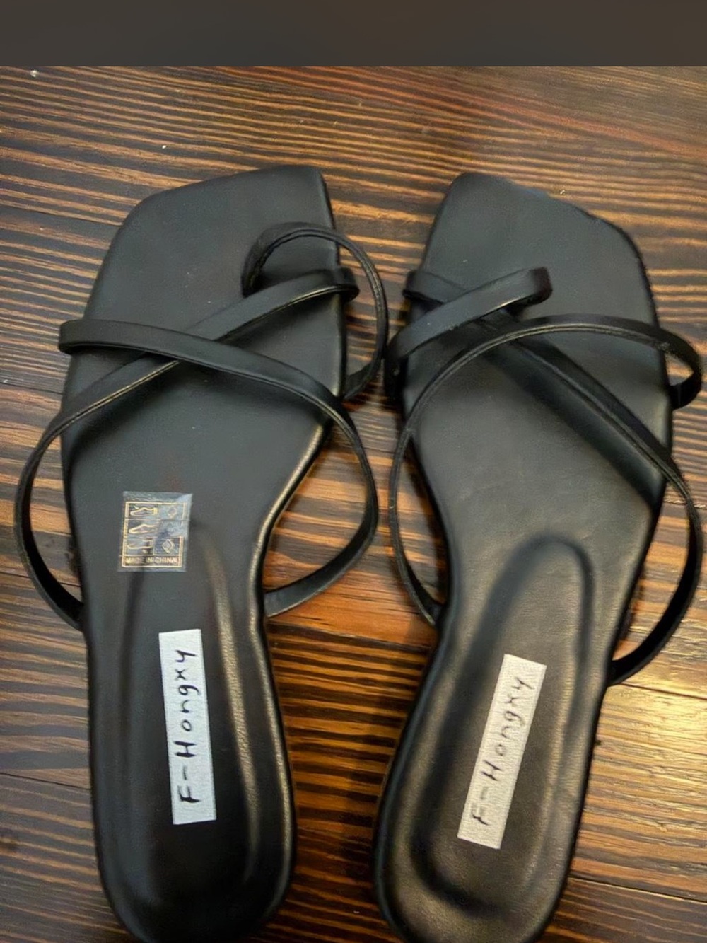 Feminine Black Strappy Square-Toe Sandals